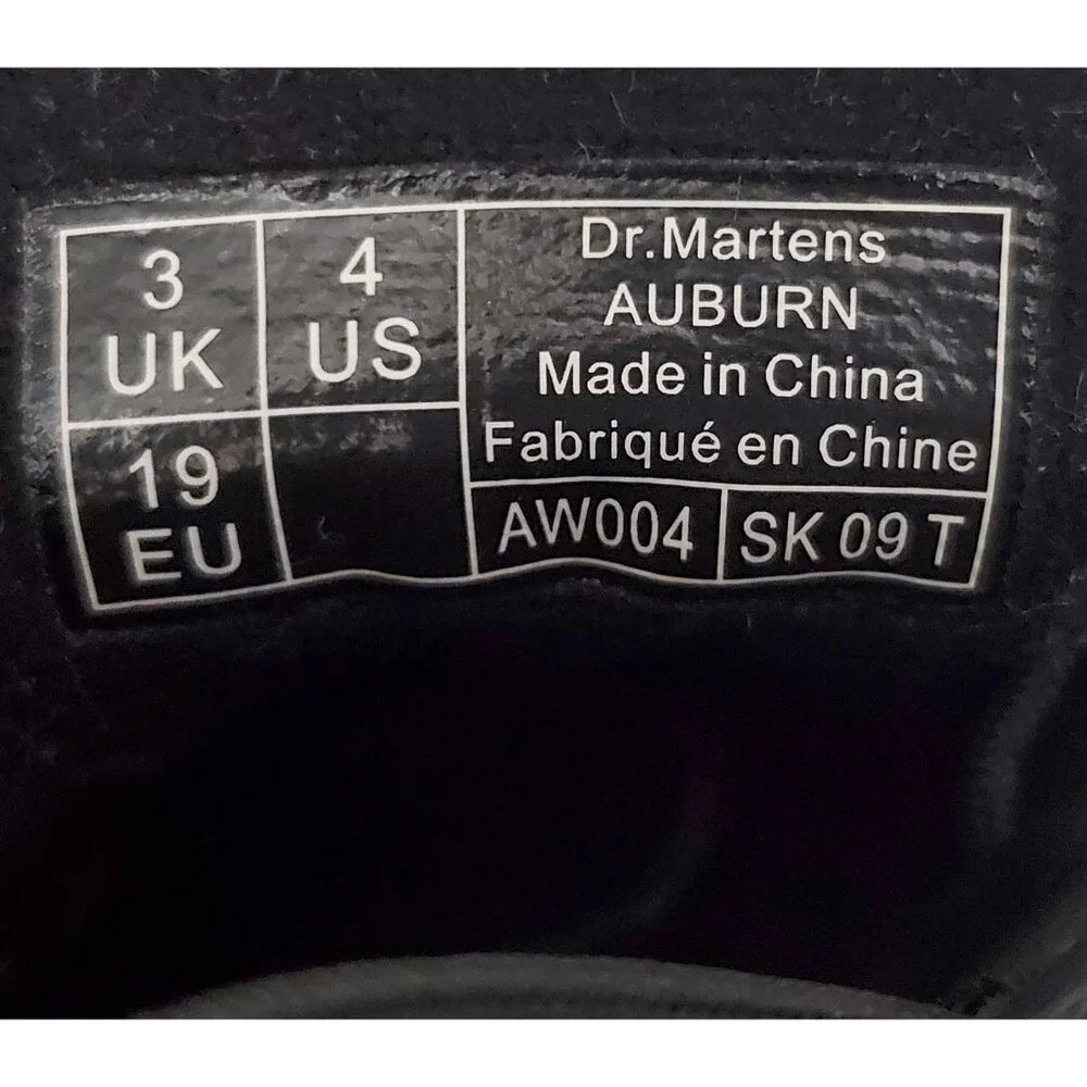 Dr. Martens Newborn Black Leather Crib Shoe Bootie 4